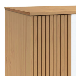 Garde-robe OLDEN blanc et marron 76,5x53x172 cm bois massif pin