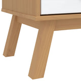Garde-robe OLDEN blanc et marron 76,5x53x172 cm bois massif pin