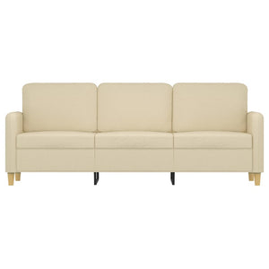 Canapé à 3 places Crème 180 cm Tissu