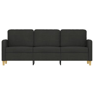 Canapé à 3 places Noir 180 cm Tissu