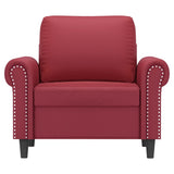 Fauteuil Rouge bordeaux 60 cm Similicuir