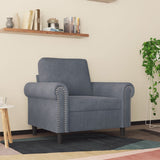 Fauteuil Gris foncé 60 cm Velours