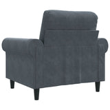 Fauteuil Gris foncé 60 cm Velours