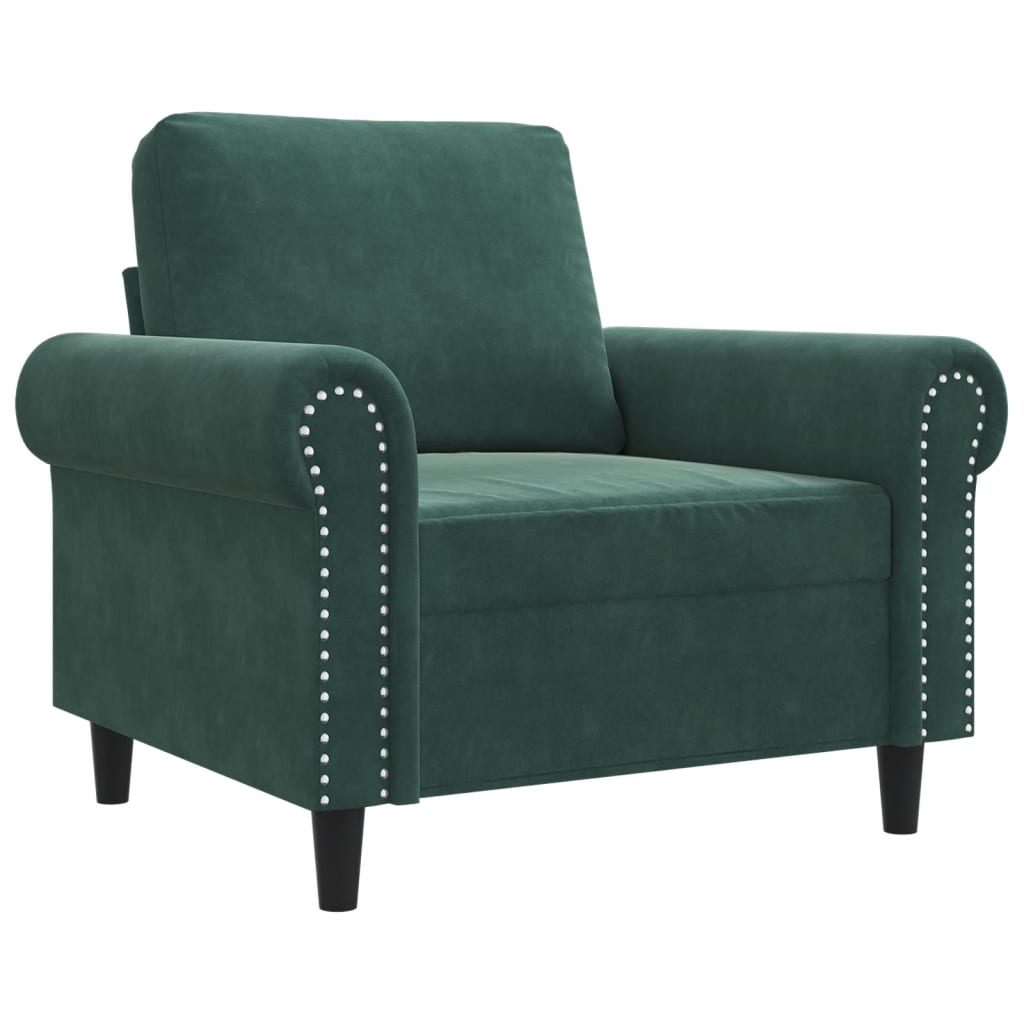 Fauteuil Vert foncé 60 cm Velours