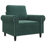 Fauteuil Vert foncé 60 cm Velours