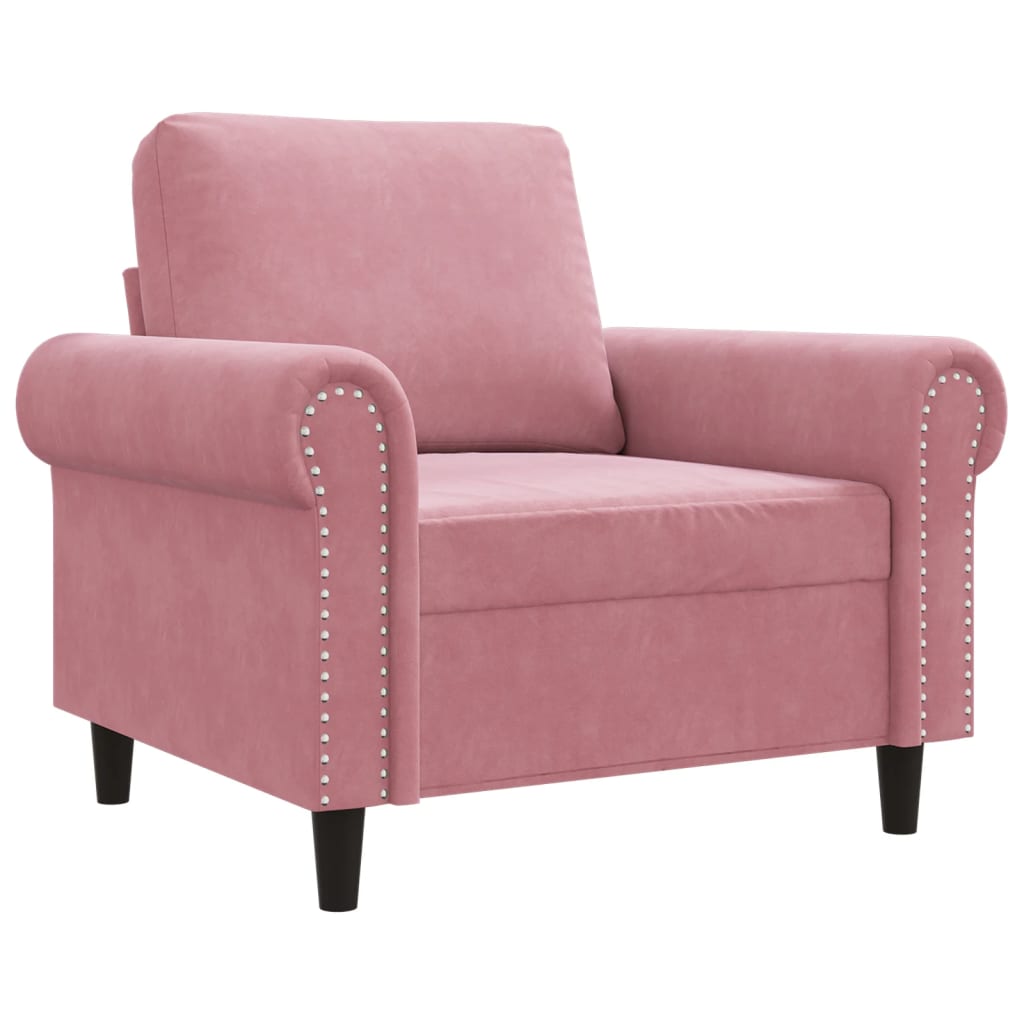 Fauteuil Rose 60 cm Velours