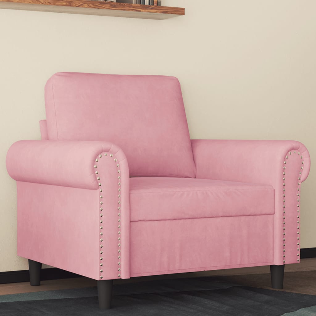 Fauteuil Rose 60 cm Velours