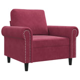 Fauteuil Rouge bordeaux 60 cm Velours
