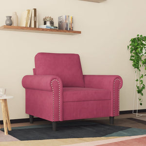 Fauteuil Rouge bordeaux 60 cm Velours