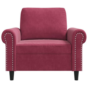 Fauteuil Rouge bordeaux 60 cm Velours