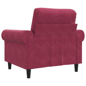 Fauteuil Rouge bordeaux 60 cm Velours