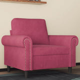 Fauteuil Rouge bordeaux 60 cm Velours