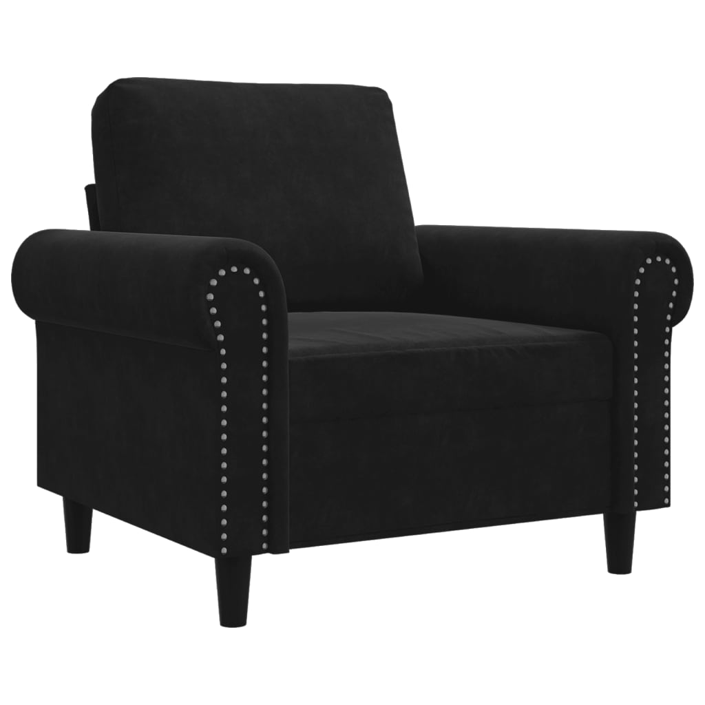Fauteuil Noir 60 cm Velours