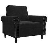 Fauteuil Noir 60 cm Velours