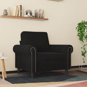 Fauteuil Noir 60 cm Velours
