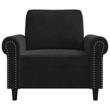 Fauteuil Noir 60 cm Velours
