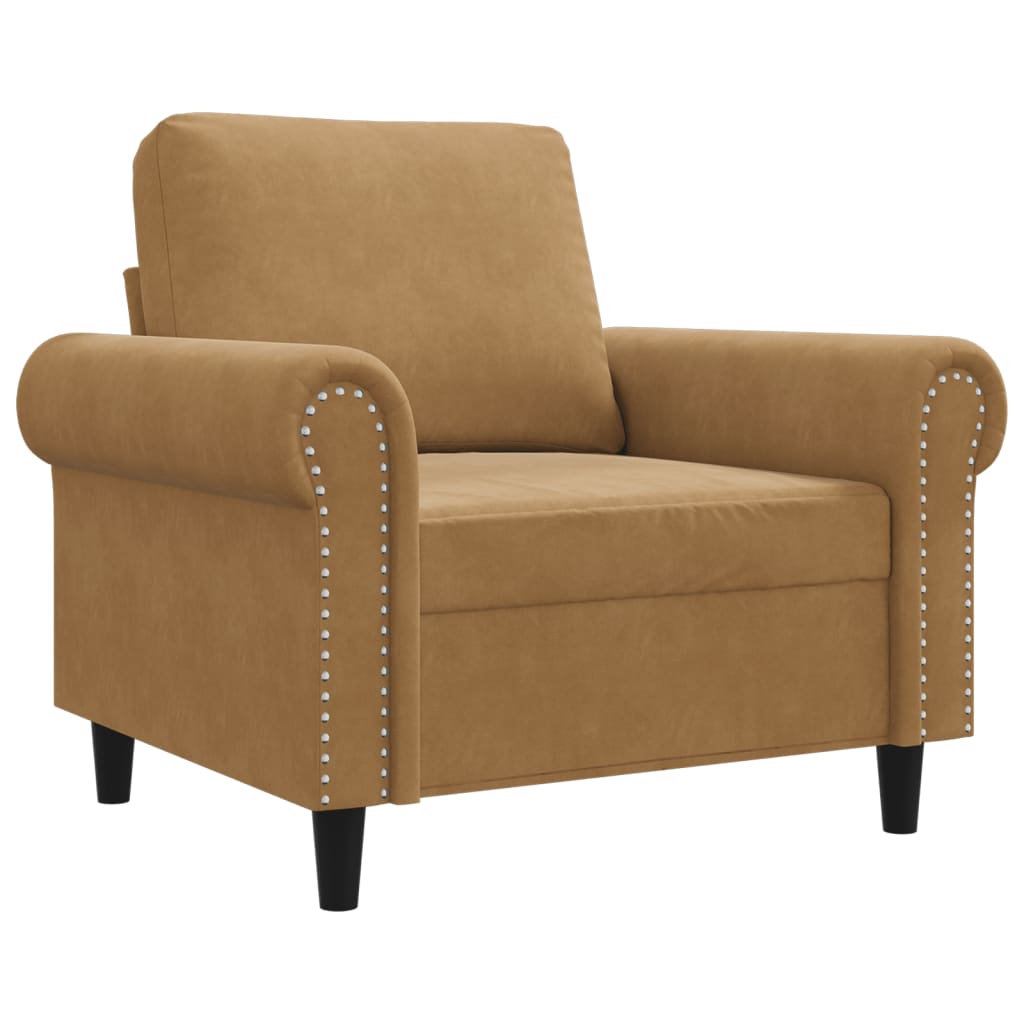 Fauteuil Marron 60 cm Velours