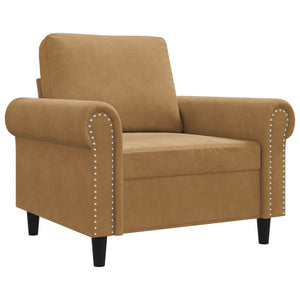 Fauteuil Marron 60 cm Velours