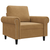 Fauteuil Marron 60 cm Velours