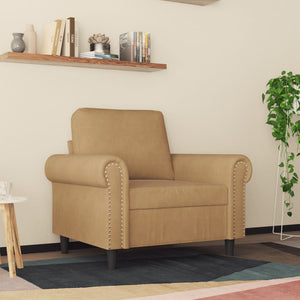 Fauteuil Marron 60 cm Velours