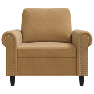 Fauteuil Marron 60 cm Velours