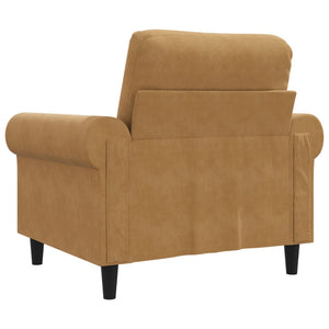 Fauteuil Marron 60 cm Velours