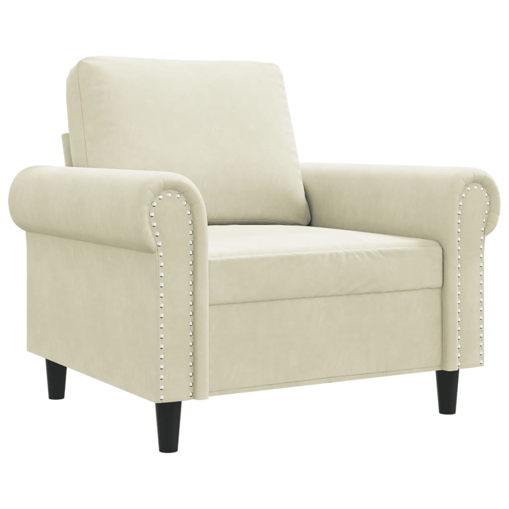 Fauteuil Crème 60 cm Velours