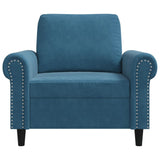 Fauteuil Bleu 60 cm Velours