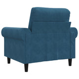 Fauteuil Bleu 60 cm Velours