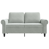 Canapé à 2 places Gris clair 120 cm Velours