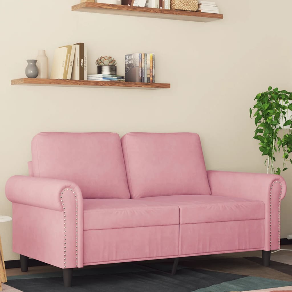 Canapé à 2 places Rose 120 cm Velours