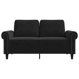 Canapé à 2 places Noir 120 cm Velours