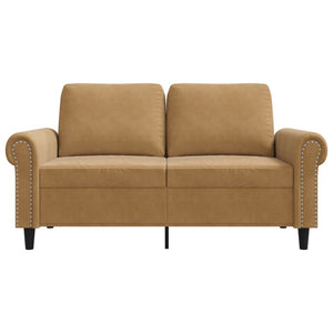 Canapé à 2 places Marron 120 cm Velours