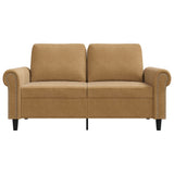 Canapé à 2 places Marron 120 cm Velours