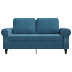 Canapé à 2 places Bleu 120 cm Velours