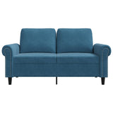 Canapé à 2 places Bleu 120 cm Velours