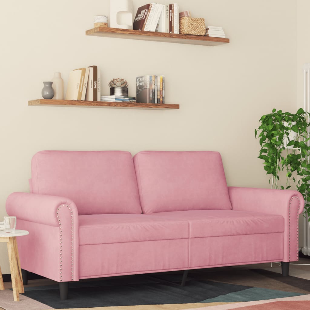 Canapé à 2 places Rose 140 cm Velours