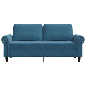 Canapé à 2 places Bleu 140 cm Velours