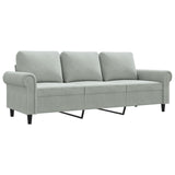 Canapé à 3 places Gris clair 180 cm Velours