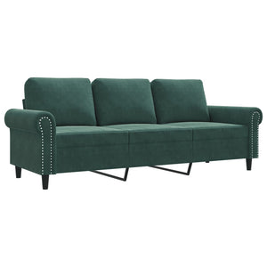 Canapé à 3 places Vert foncé 180 cm Velours