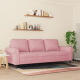 Canapé à 3 places Rose 180 cm Velours