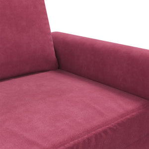 Canapé à 3 places Rouge bordeaux 180 cm Velours