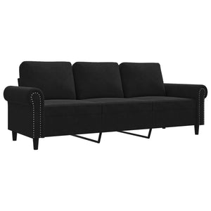 Canapé à 3 places Noir 180 cm Velours