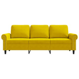Canapé à 3 places Jaune 180 cm Velours