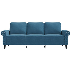 Canapé à 3 places Bleu 180 cm Velours