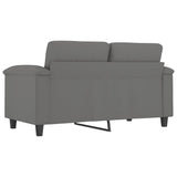 Canapé à 2 places Gris foncé 120 cm Tissu microfibre