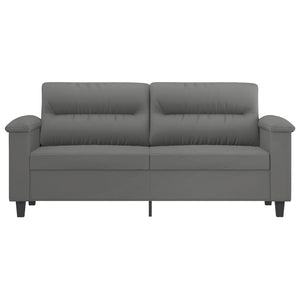 Canapé à 2 places Gris foncé 140 cm Tissu microfibre