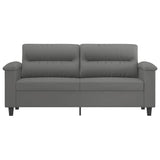 Canapé à 2 places Gris foncé 140 cm Tissu microfibre
