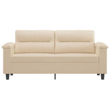 Canapé à 2 places Crème 140 cm Tissu microfibre
