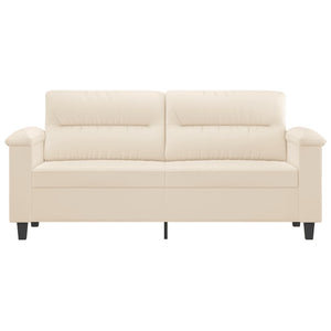 Canapé à 2 places Beige 140 cm Tissu microfibre